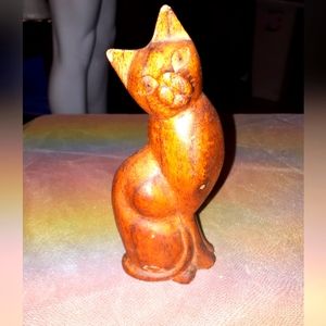 Carved wooden cat